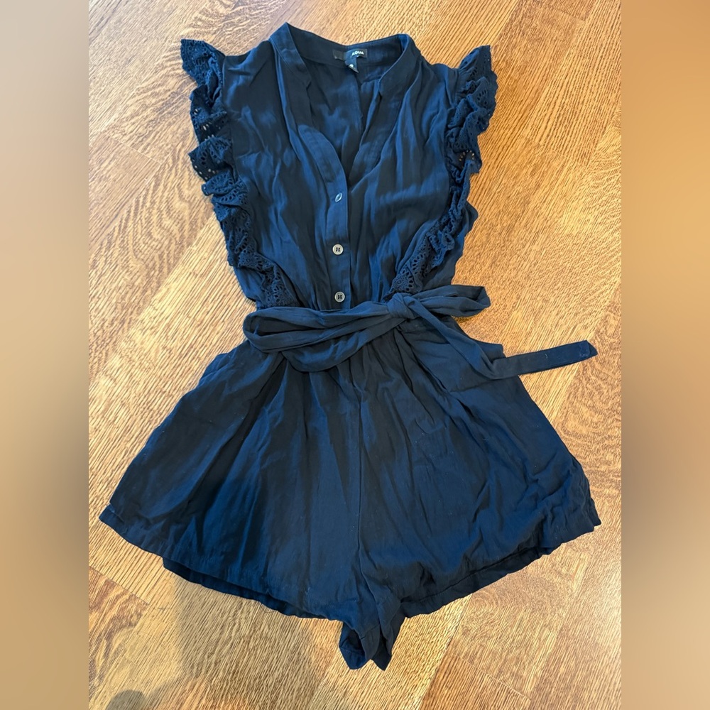 Aqua Midnight Blue Cotton Top